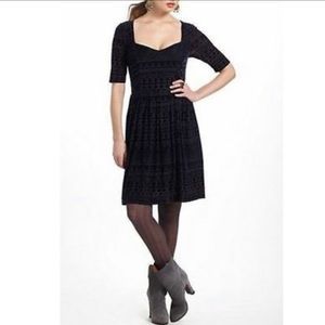 Meadow Rue Anthropologie Geo-Burnout Velvet Dress